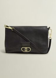 Lana Leather Shoulder Bag, Black, hi-res