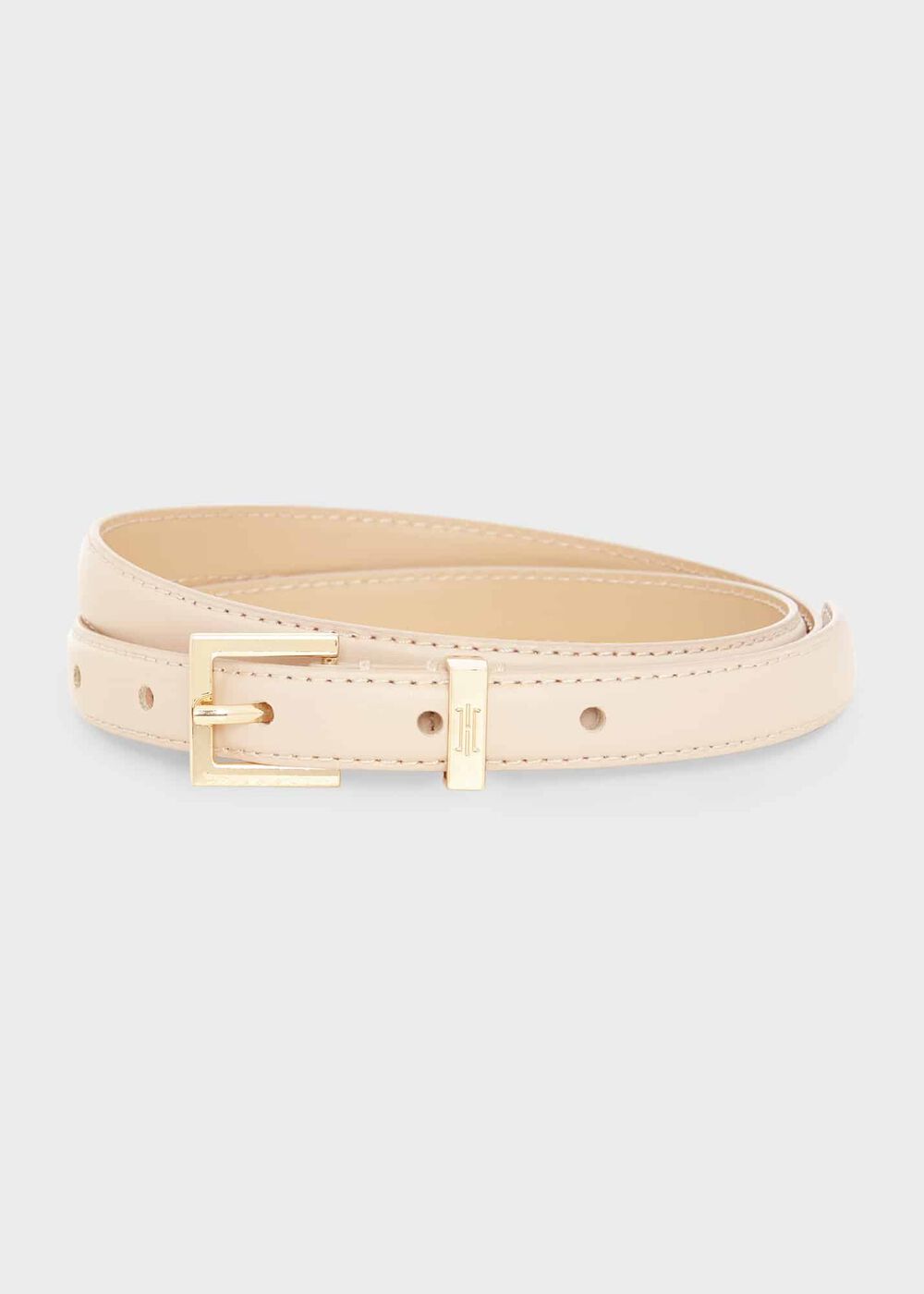 Norfolk Leather Belt, Light Beige, hi-res