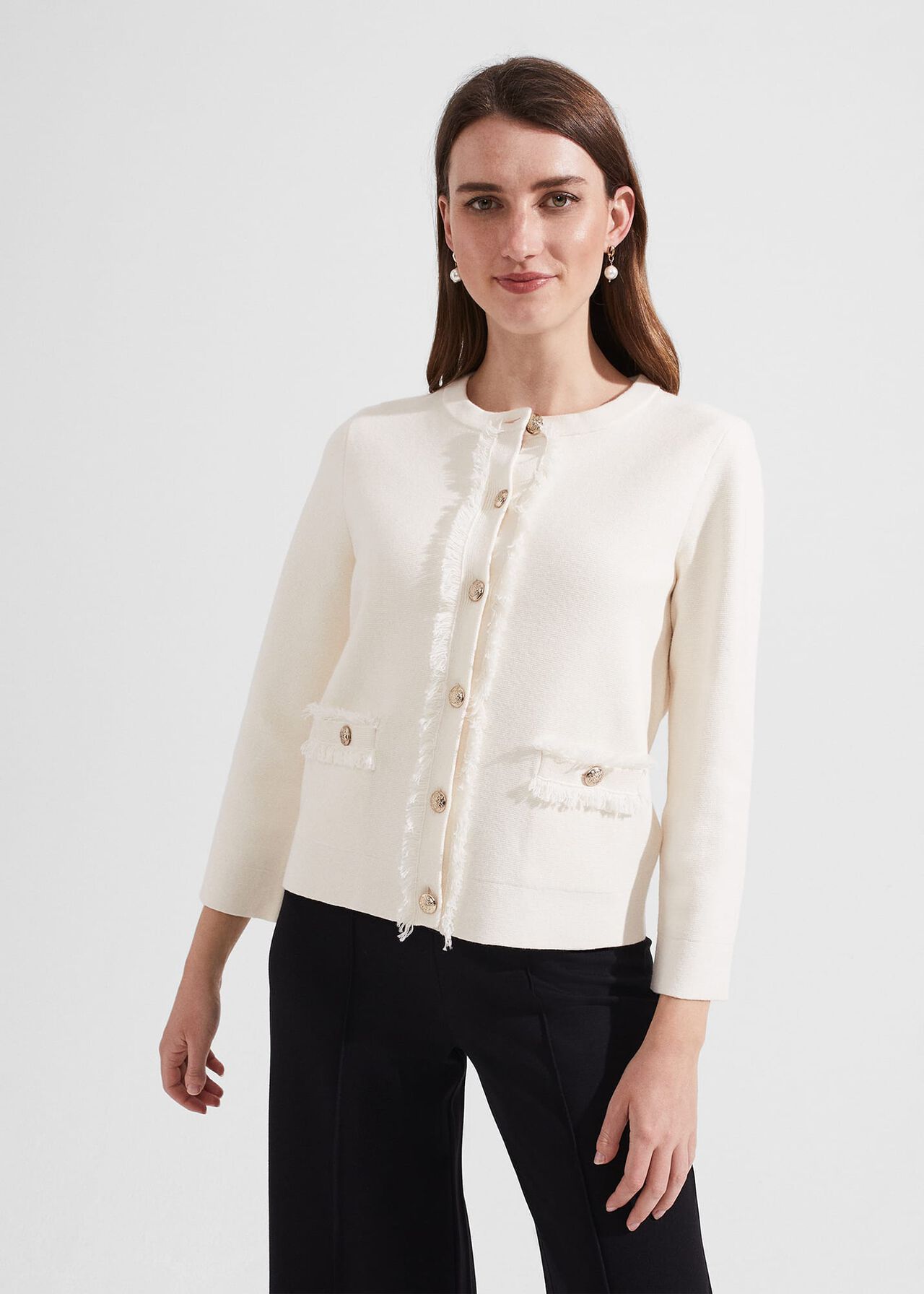 Sairey Cotton Wool Jacket, Ivory, hi-res