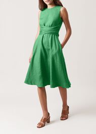 Twitchill Linen Dress, Tropical Green, hi-res