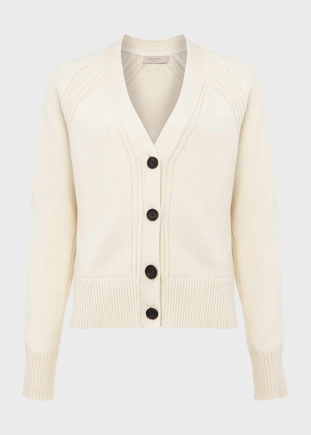 Chloe Cotton Cardigan, Ivory, hi-res