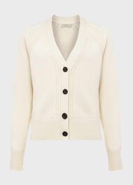 Chloe Cotton Cardigan, Ivory, hi-res