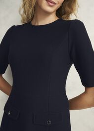 Adelaide Ponte Dress, Hobbs Navy, hi-res