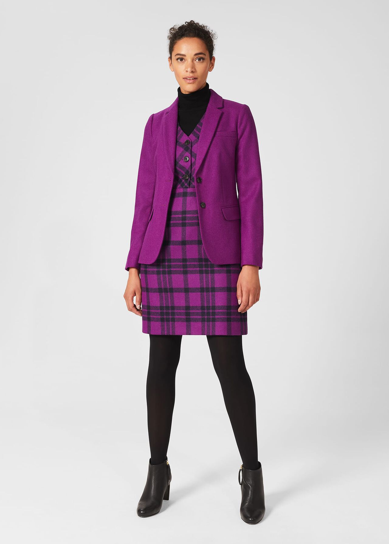 Mary Wool Dress, Purple Multi, hi-res