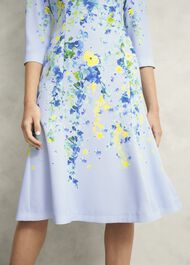 Honour Floral Midi Dress, Pale Blue Multi, hi-res