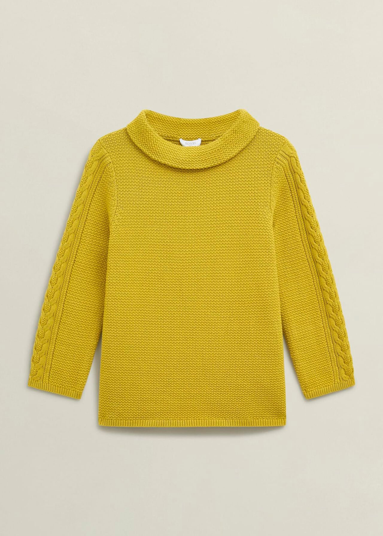 Camilla Cotton Sweater, Gold Chartreuse, hi-res