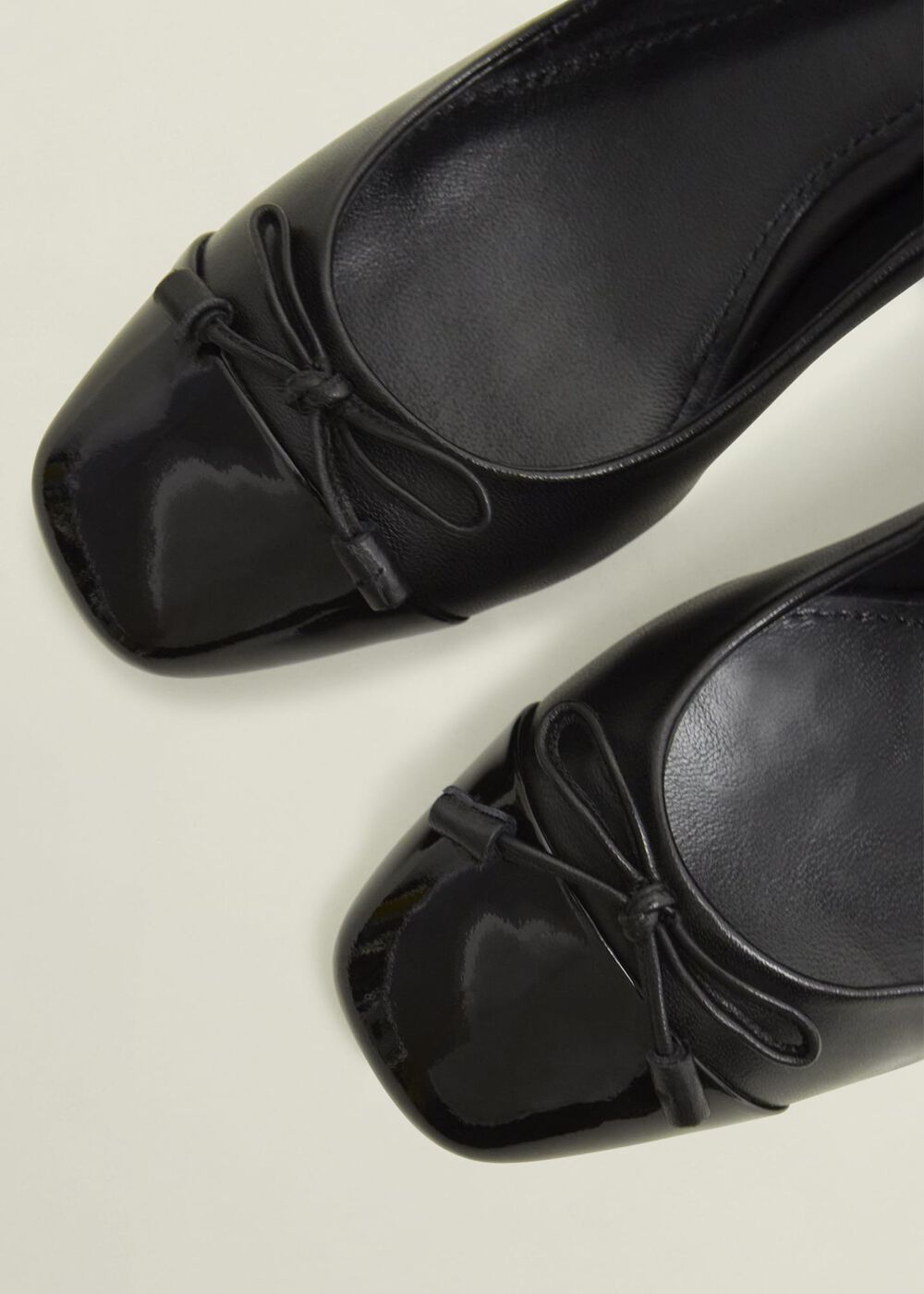 Andie Heeled Leather Ballerinas, Black, hi-res