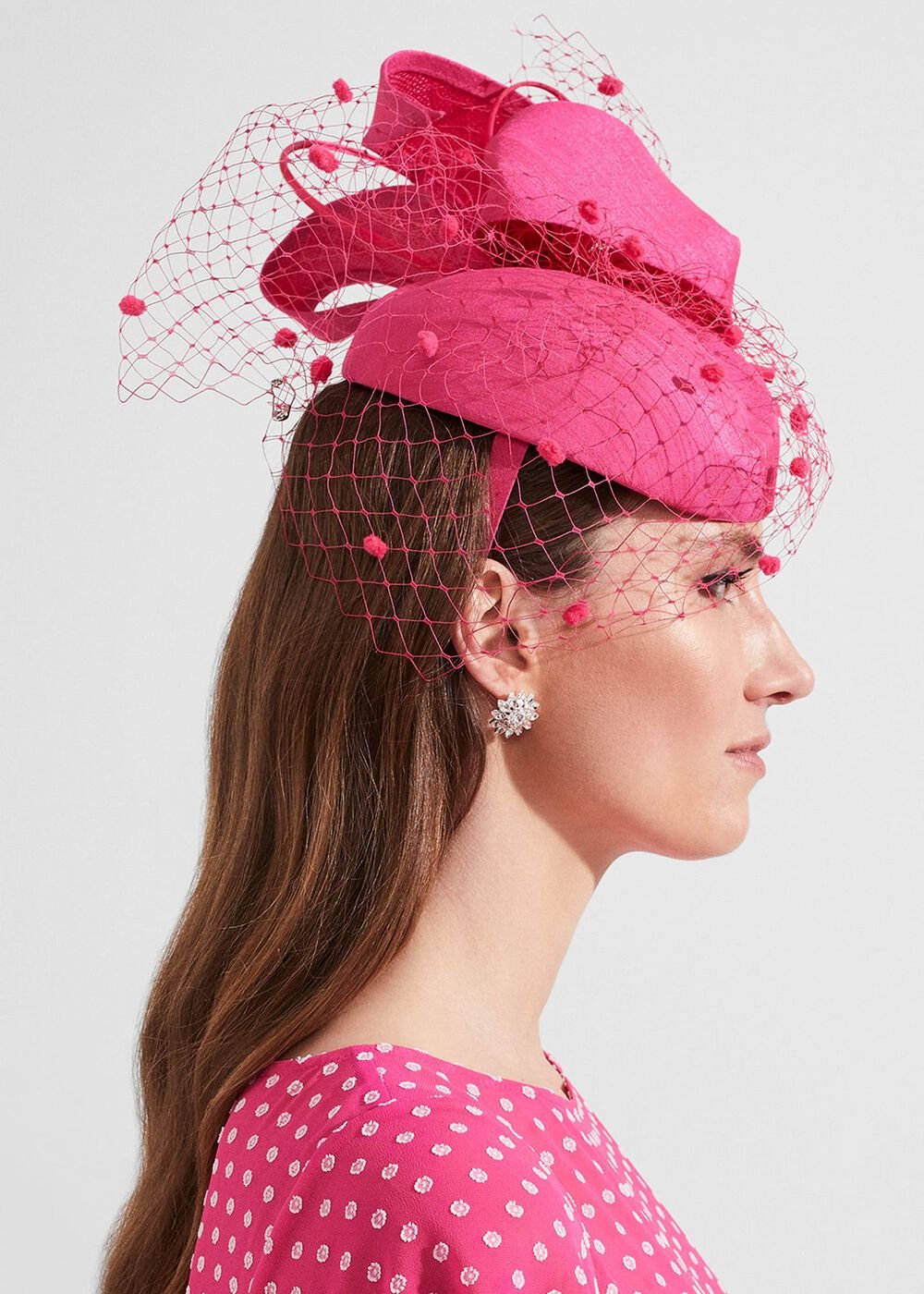 Areila Fascinator, Bright Pink, hi-res