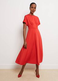 Radclyffe Fit And Flare Dress, True Red, hi-res