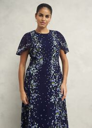 Petite Rosella Dress, Midnight Multi, hi-res