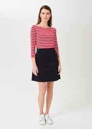 Jordan Cotton Blend A Line Skirt, Navy, hi-res