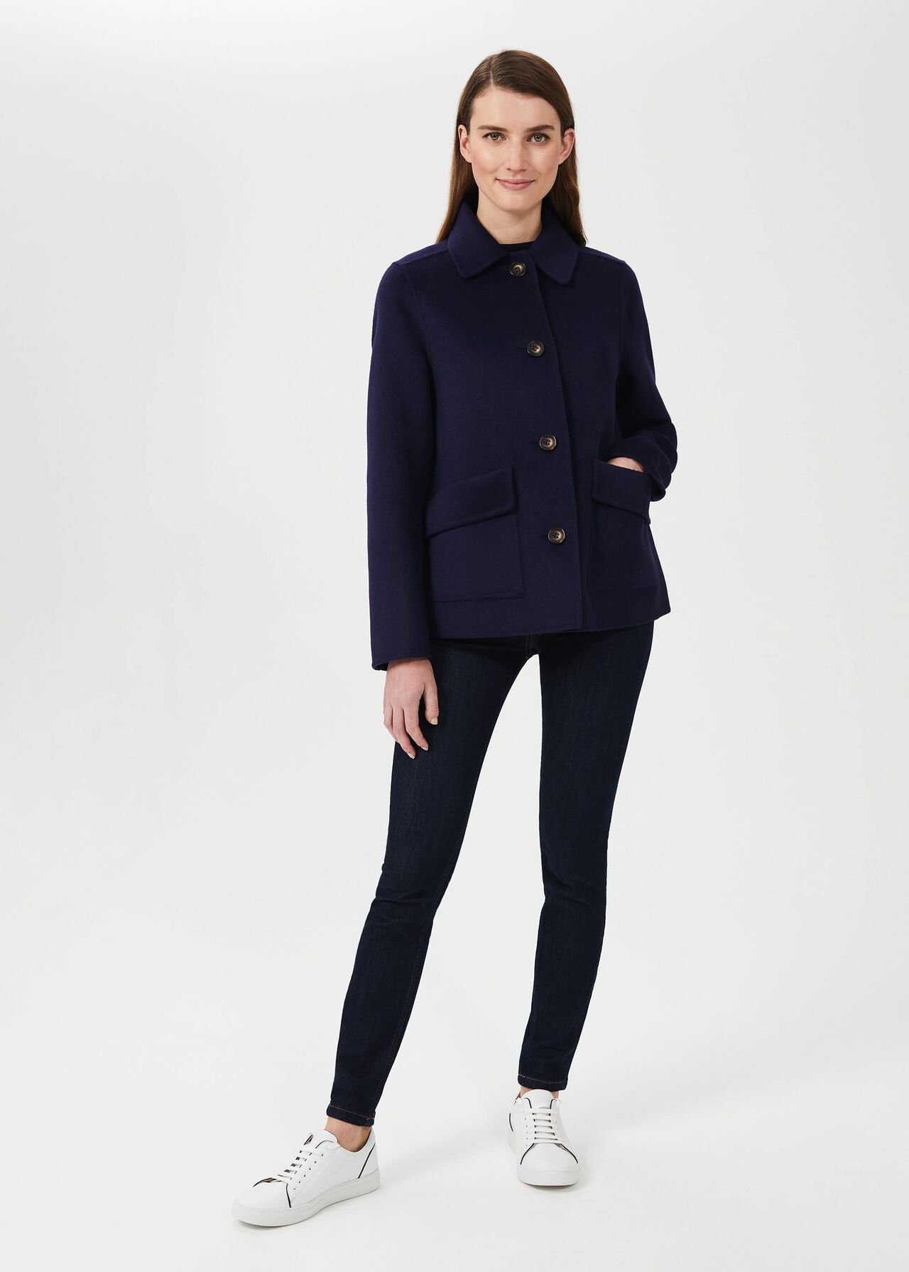 Leanna Wool Blend Double Face Coat, French Blue, hi-res