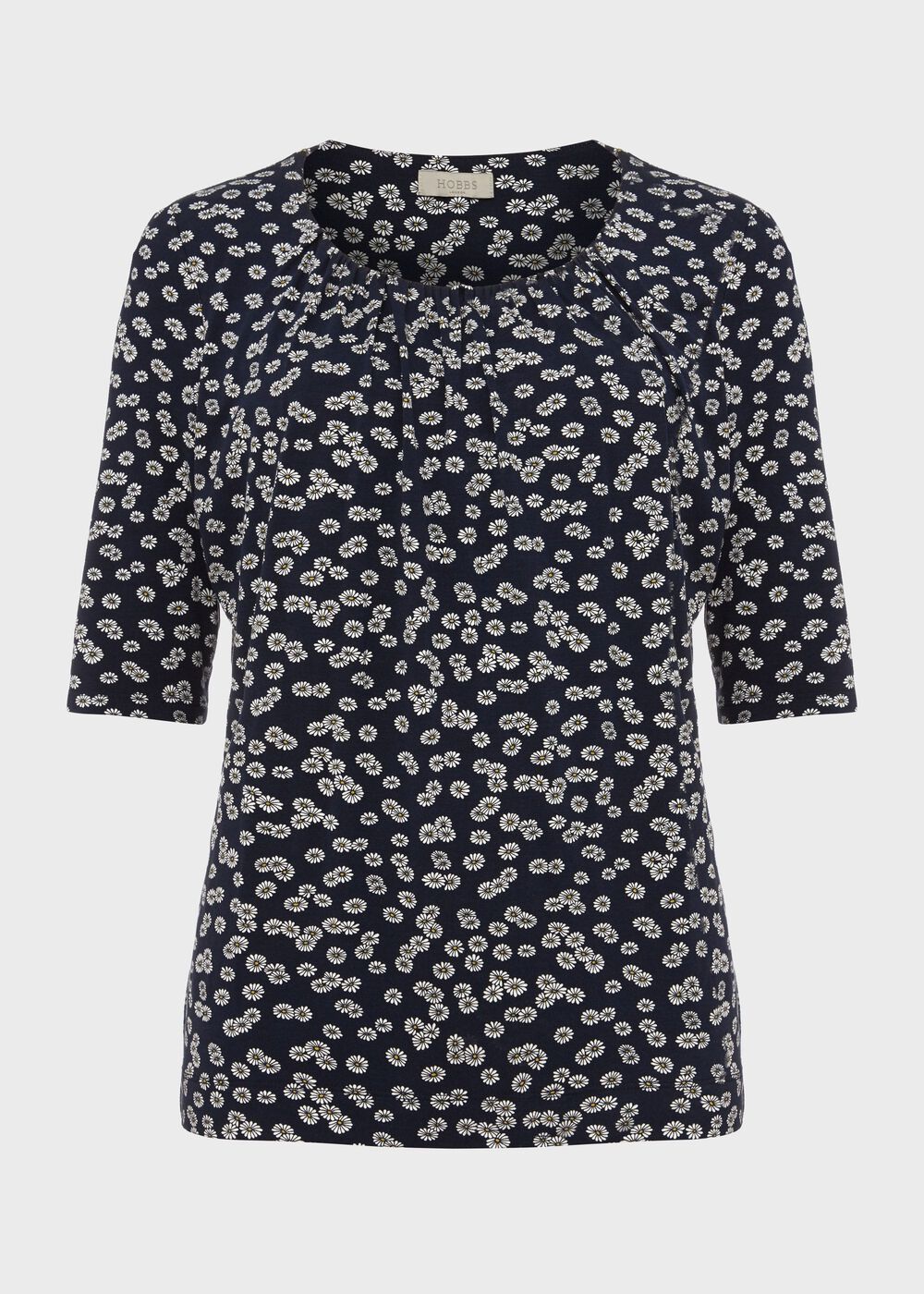Viola Printed Top, Navy Ivory, hi-res