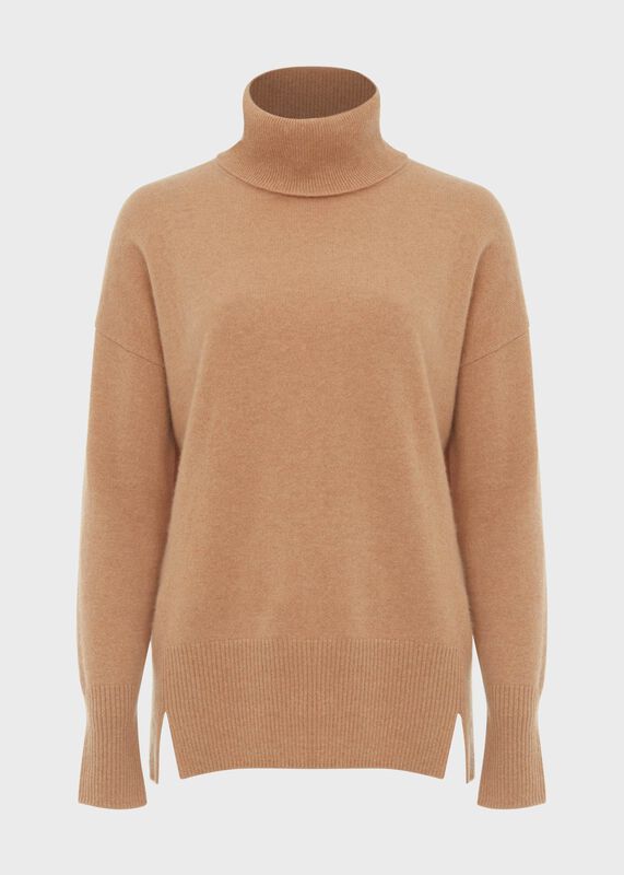 Cashmere Dahlia Roll Neck Jumper