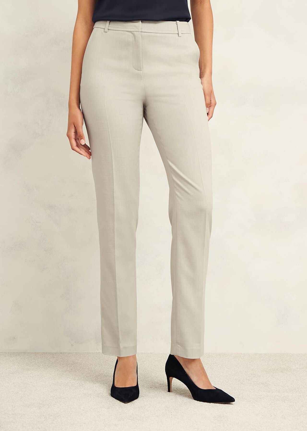 Ellen Straight Trousers, Buff Grey, hi-res