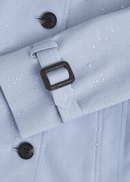 Skylar Shower Resistant Trench Coat, Pale Blue, hi-res