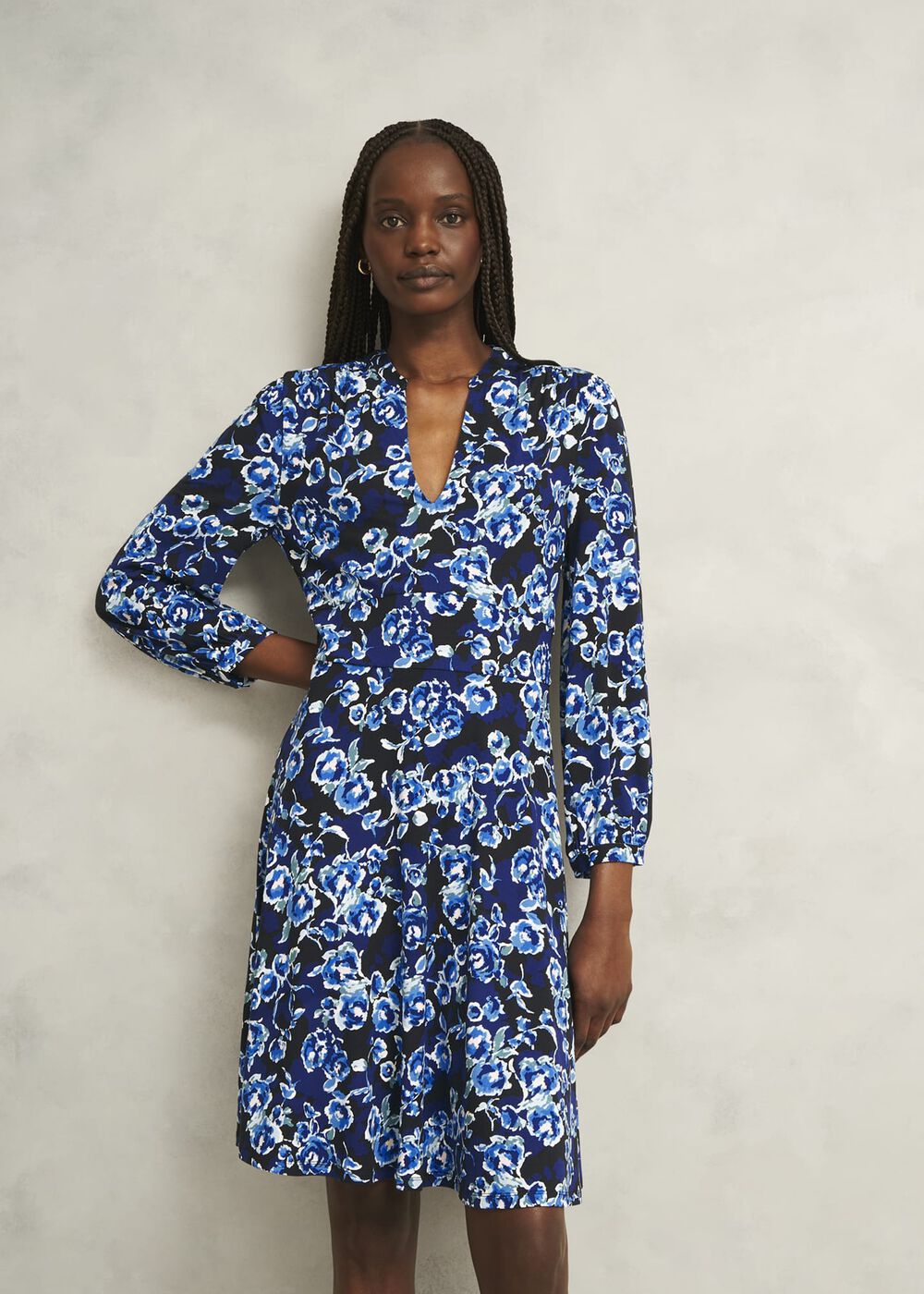 Harper Jersey Dress, Navy Multi, hi-res