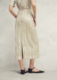 Marlowe Sequin Skirt, Silver, hi-res