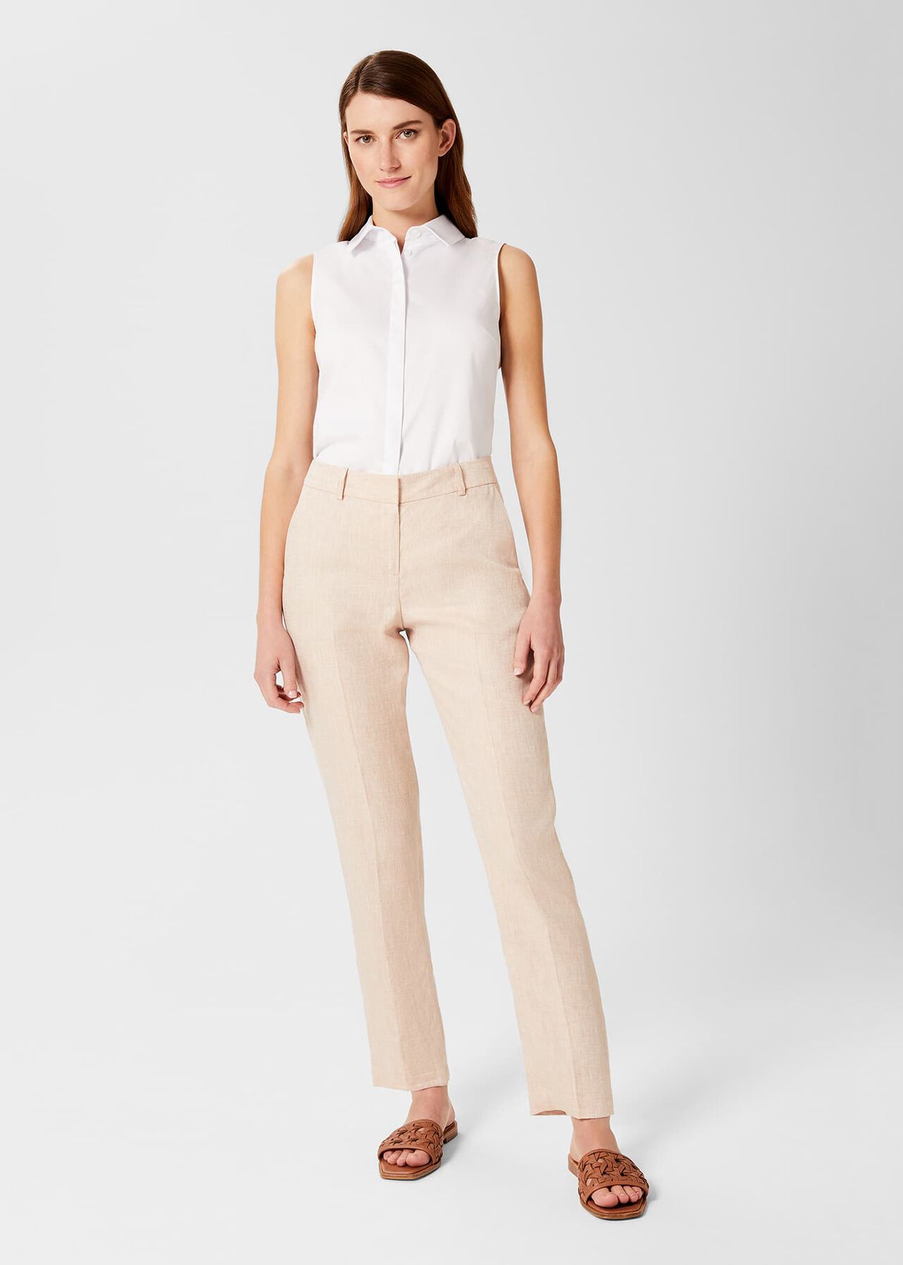 Ivana Linen Pant, Warm Neutral, hi-res