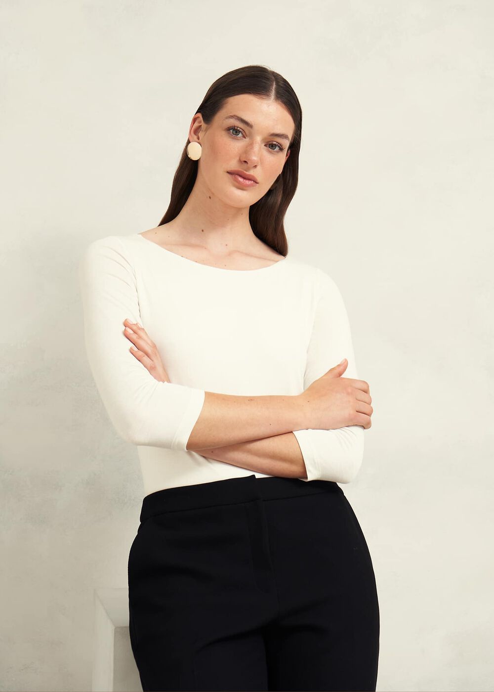 Sonya Plain Top, Hobbs Ivory, hi-res