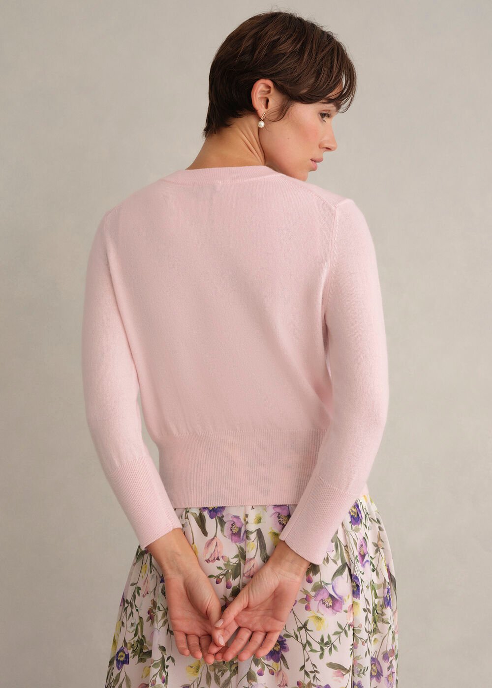 Tresco Cardigan, Pale Pink, hi-res