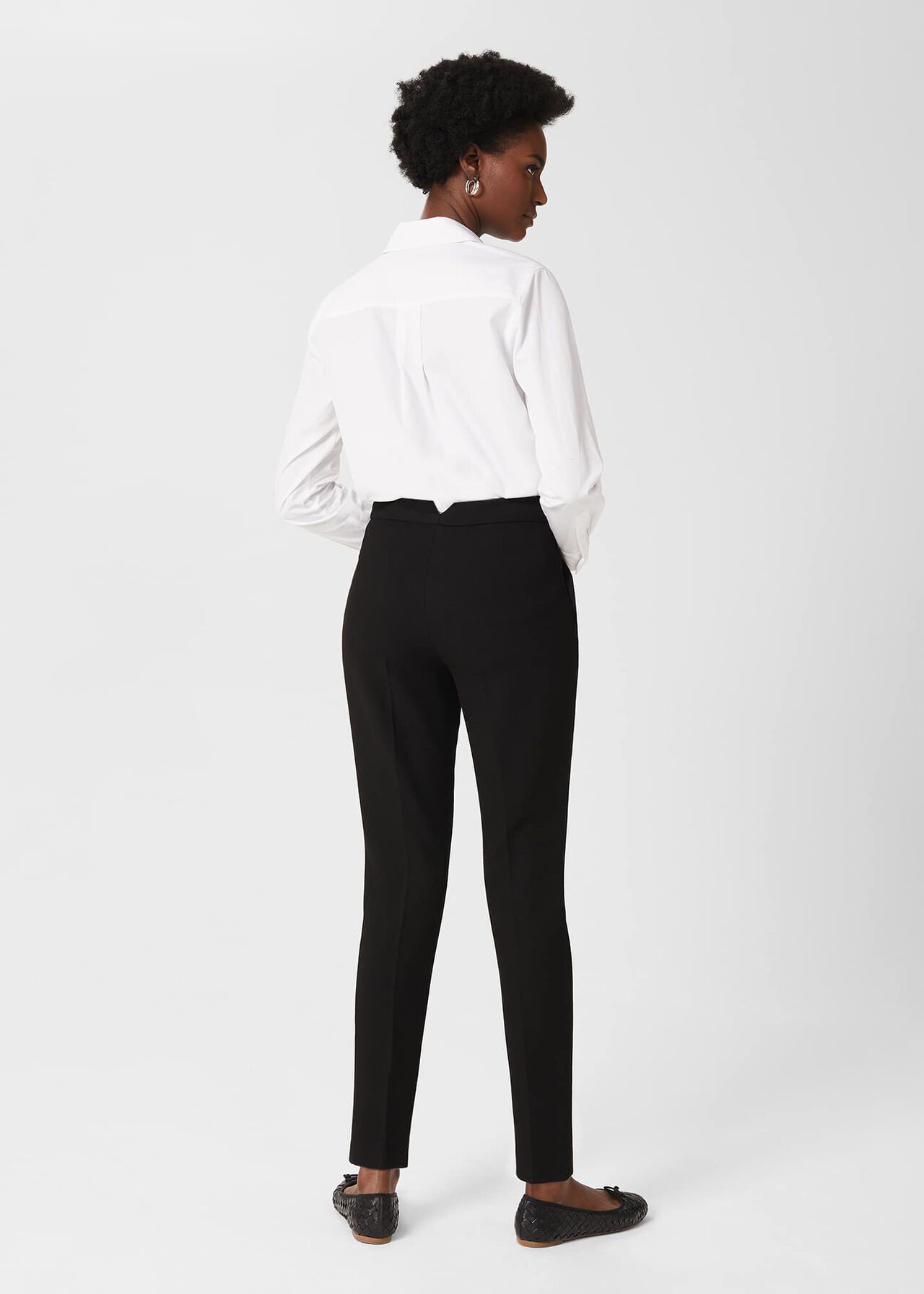 Petite Ophelia Slim Trousers With Stretch, Black, hi-res