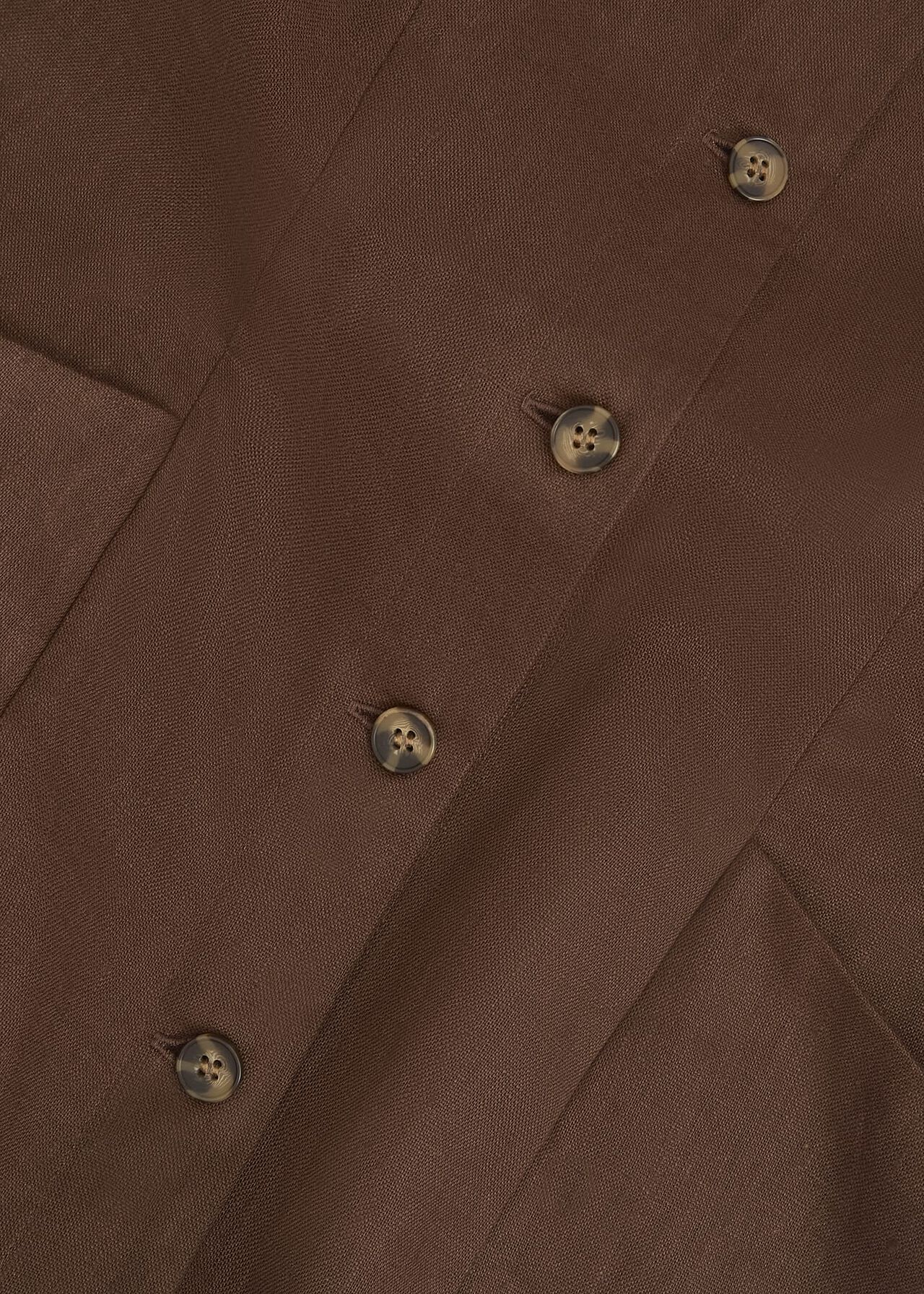 Carmen Linen Dress, Chestnut Brown, hi-res