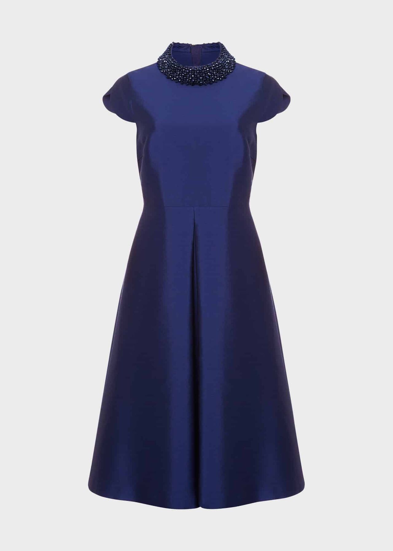 Christie Silk Wool Beaded Dress, Royal Blue, hi-res