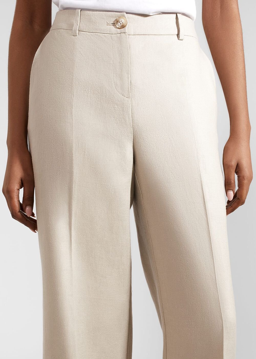 Roberta Wide Linen Pants, Neutral, hi-res