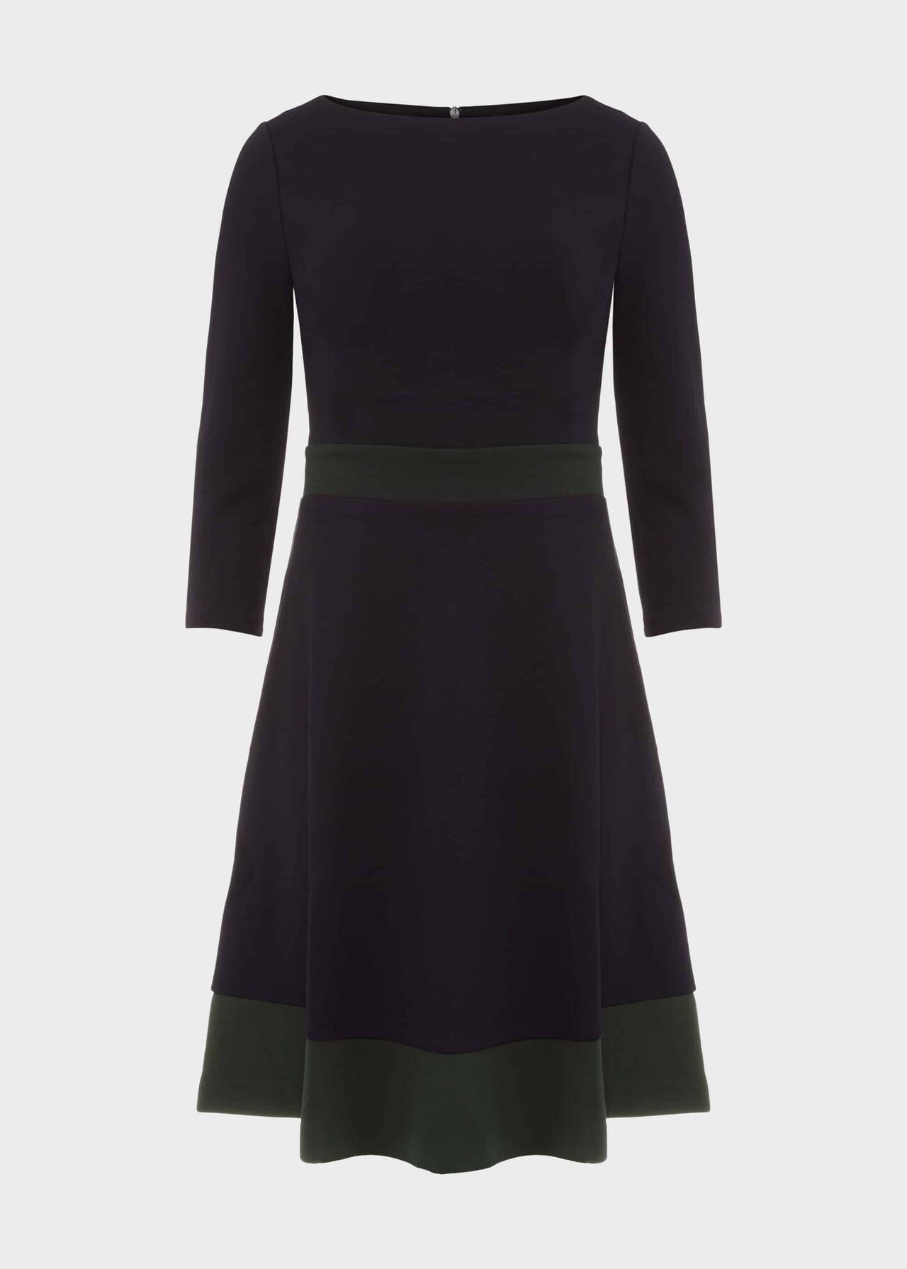 Petite 3/4 Sleeve Seasalter Dress Navy Green