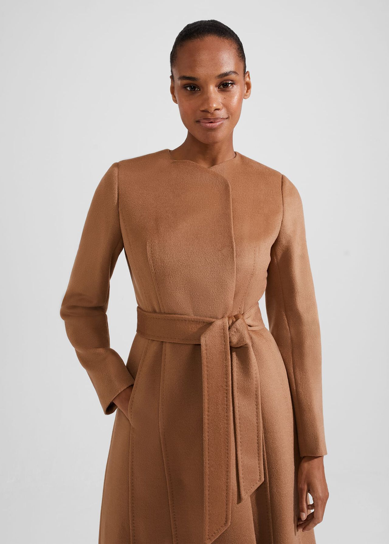 Davina Wool Coat, Dark Camel, hi-res