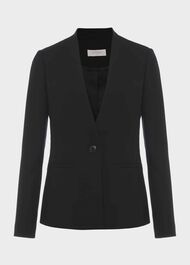 Safia Wool Blend Jacket, Black, hi-res