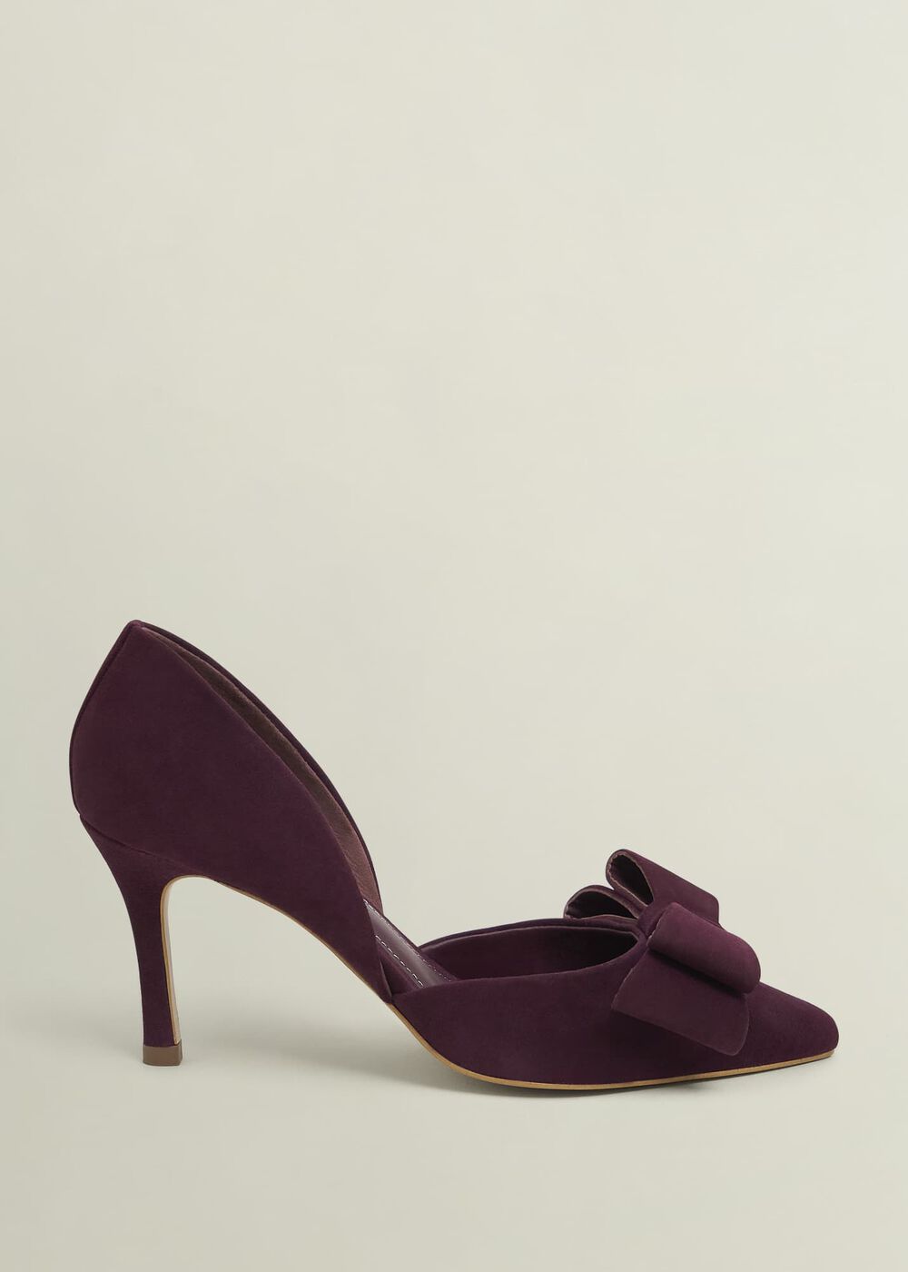 Elva Suede Bow Courts, Onyx Red, hi-res