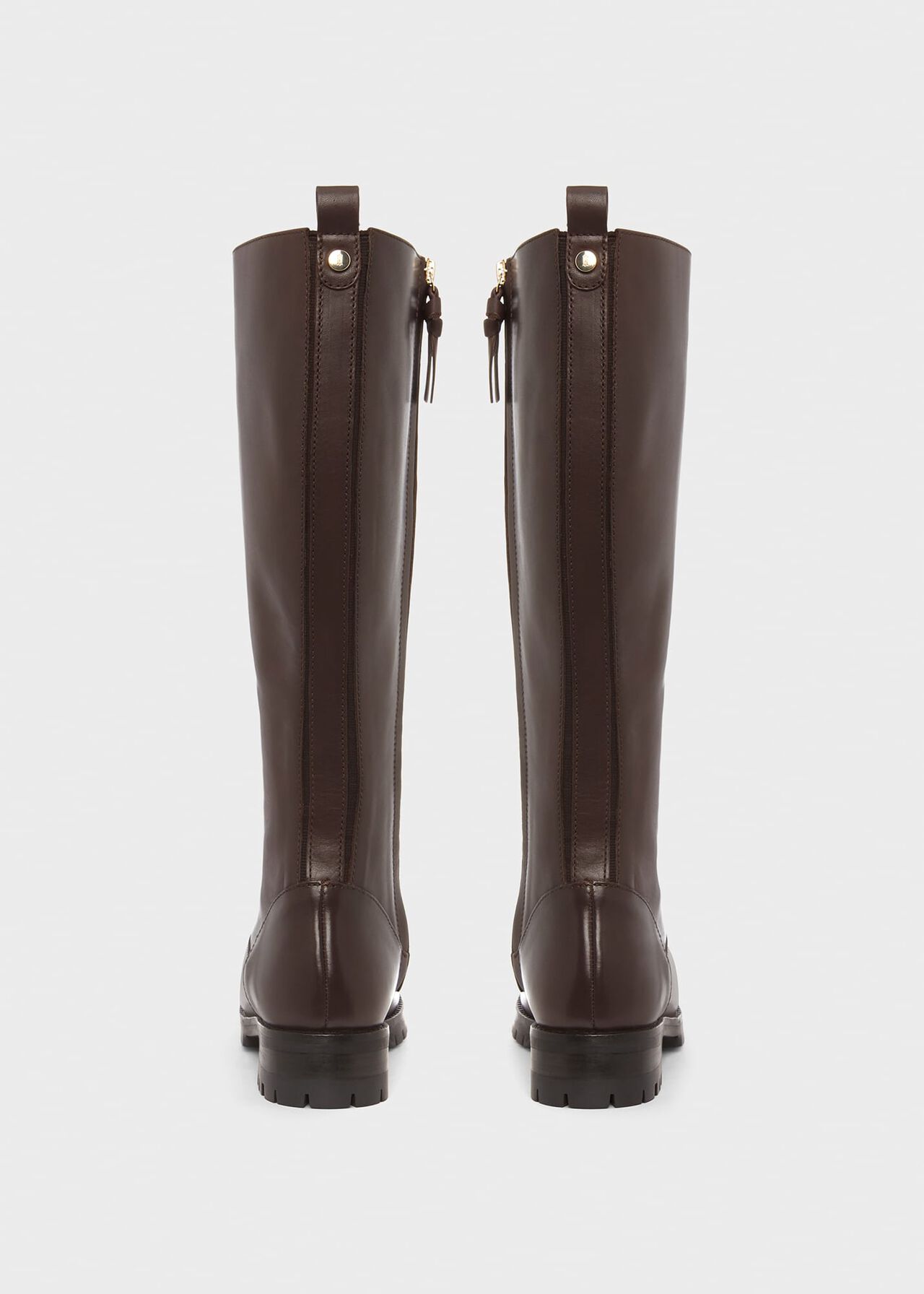 Kalani Leather Knee Boots, Dark Brown, hi-res