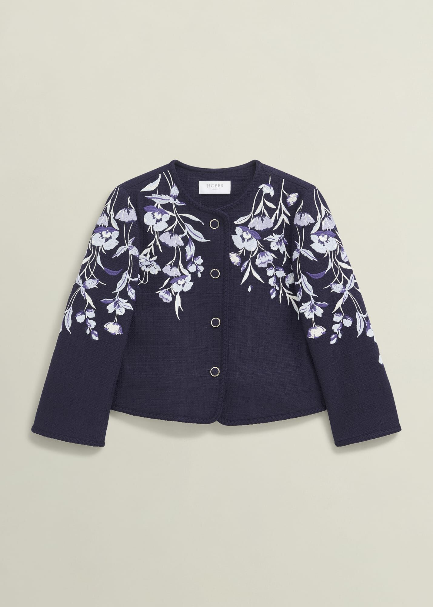 【Hobbs London】Hinton Floral Embroidered Tweed Jacket Hinton Floral Embroidered Jacket | Hobbs US |