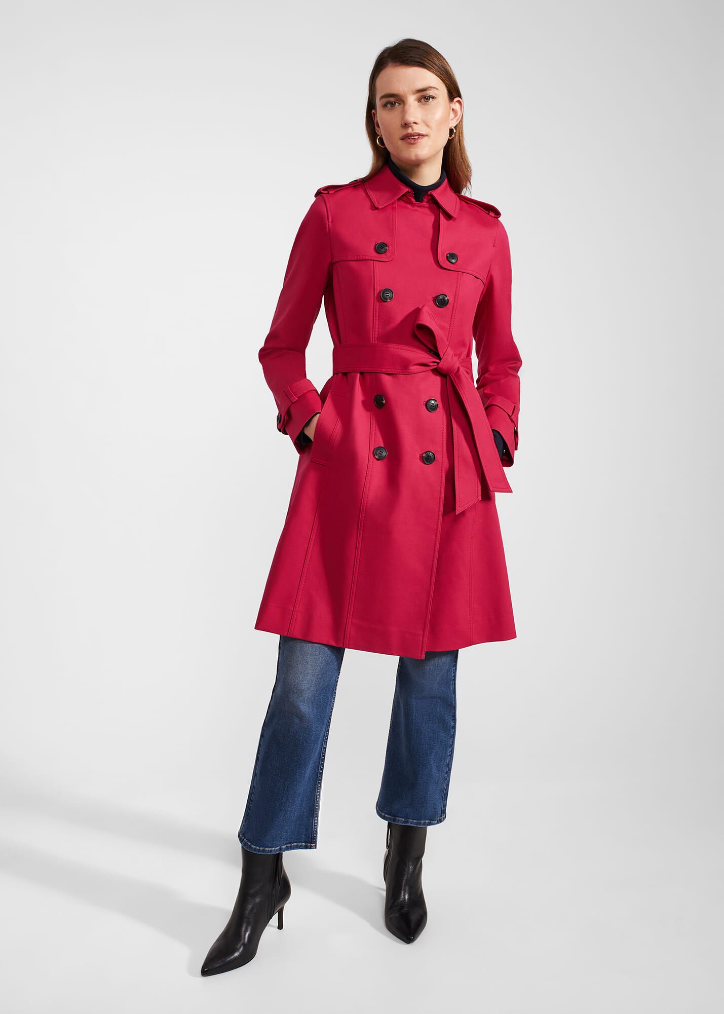 Hobbs saskia trench pink on sale