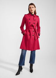 Saskia Shower Resistant Trench Coat, Cerise Pink, hi-res