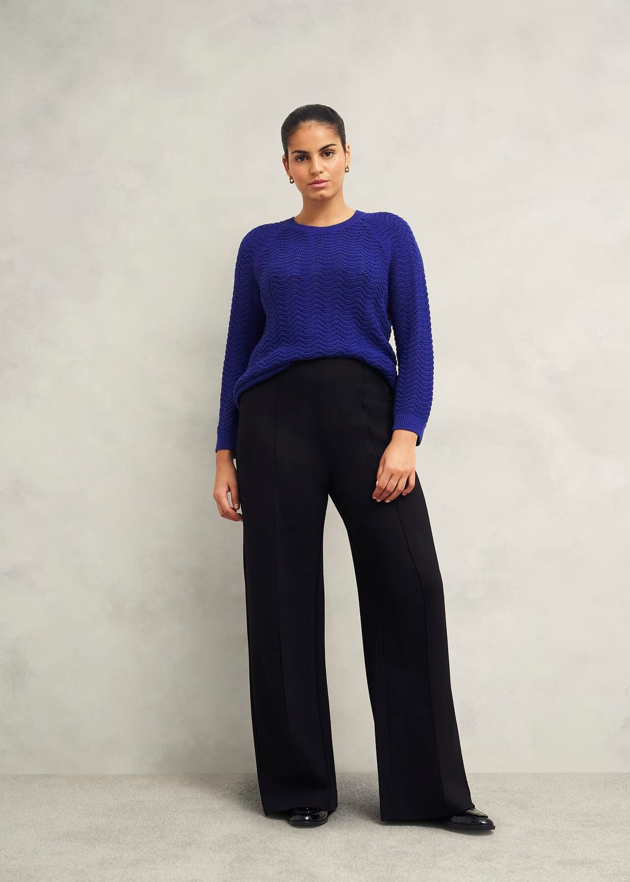 Lulu Cotton Jumper, Cobalt Blue, hi-res