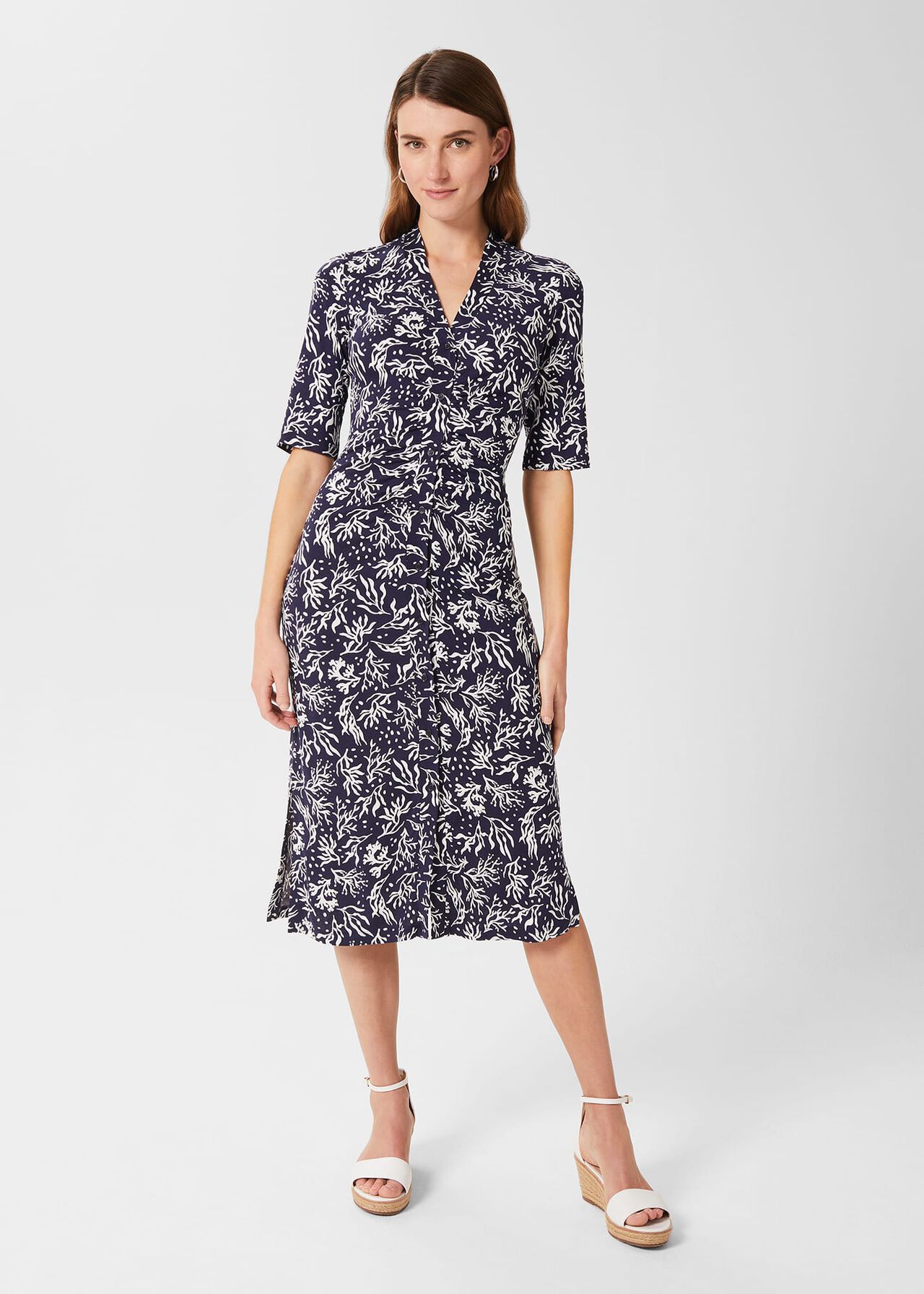 Hatty Dress, Navy Ivory, hi-res