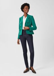 Beatrice Double Breasted Jacket, Jade Green, hi-res