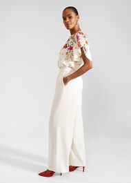 Frederica Wide Leg Trousers, Buttercream, hi-res