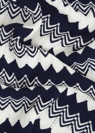 Navy Osterley Chevron Striped Knitted Vest Top, Navy Ivory, hi-res