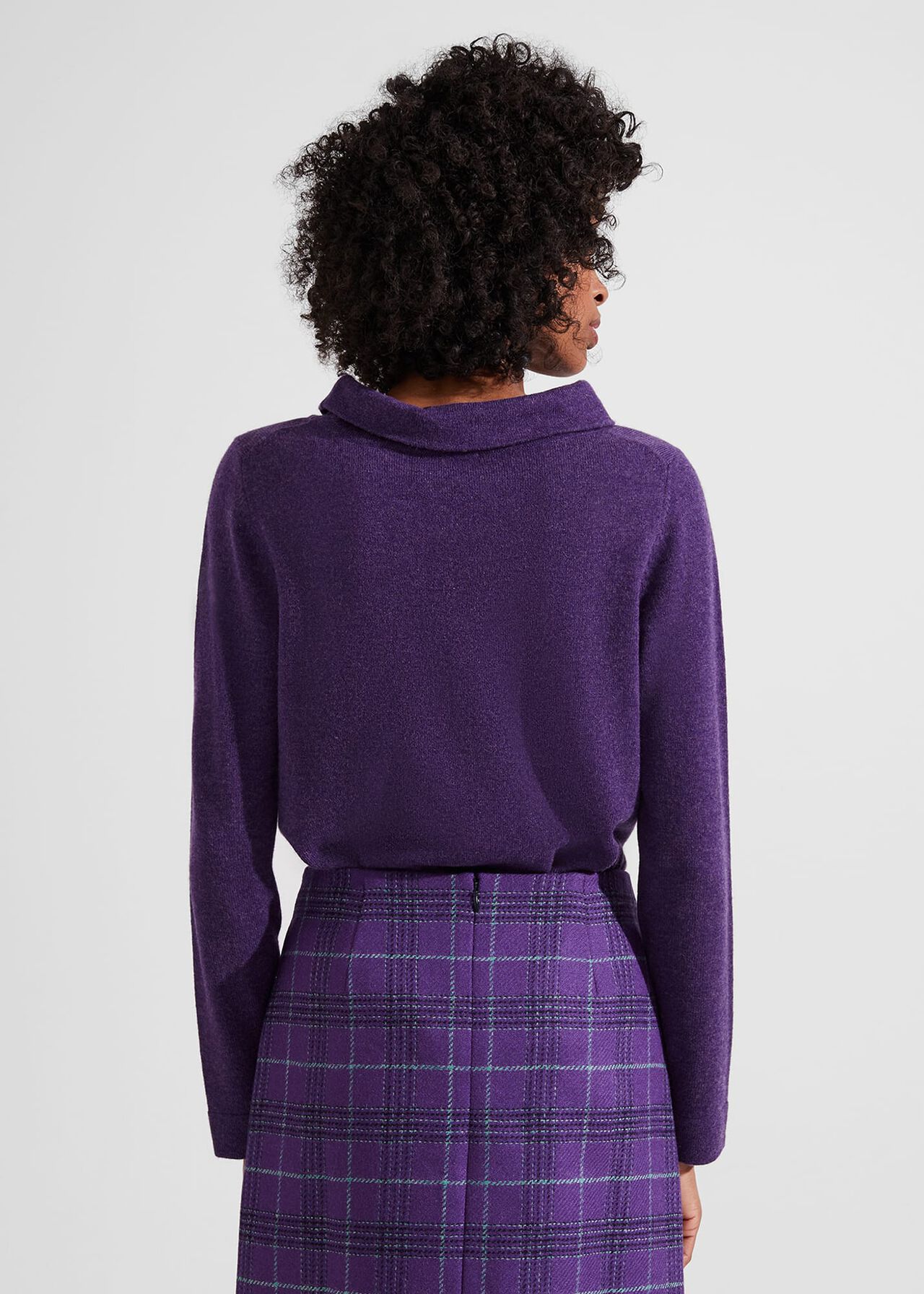 Audrey Wool Cashmere Sweater, Rich Purple, hi-res