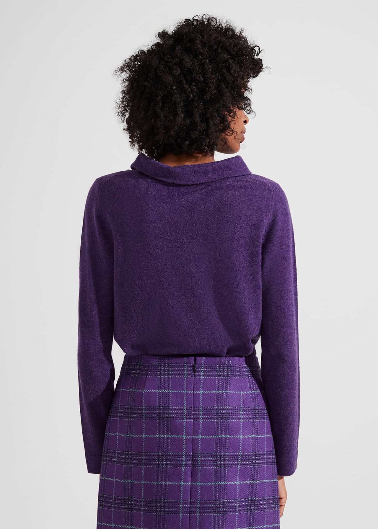 Audrey Wool Cashmere Jumper, Rich Purple, hi-res