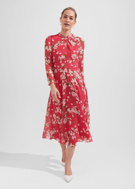 Helena Silk Fit And Flare Dress