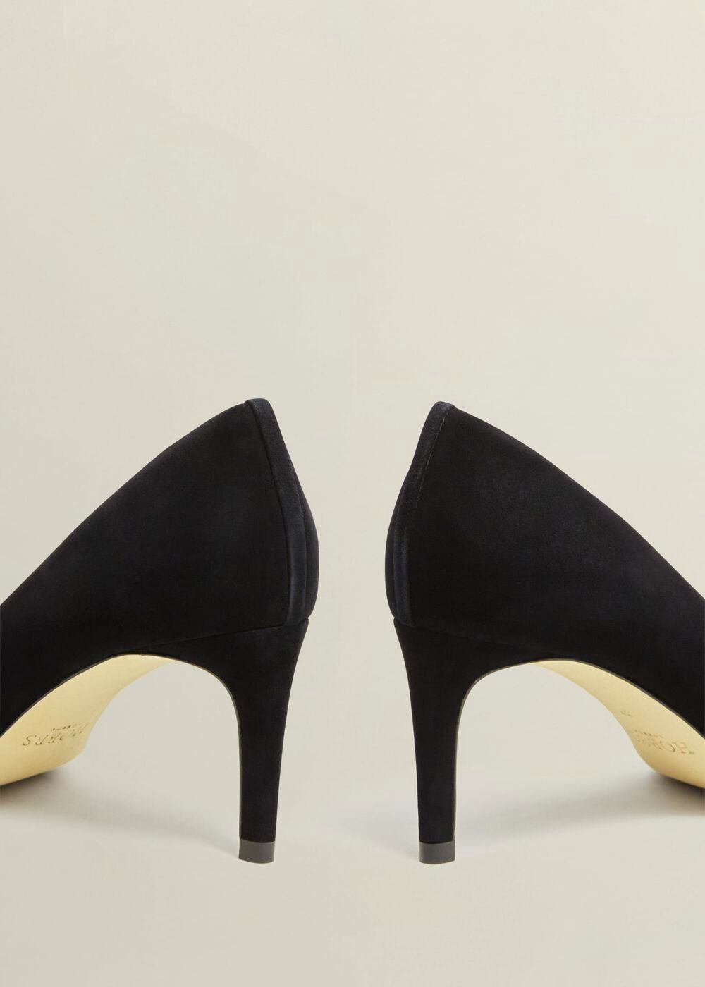 Leila Suede Court Shoes, Black, hi-res