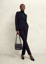 Petite Aly Slim Trousers, Navy, hi-res