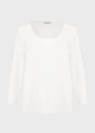 Daisy Double Fronted Top, Ivory, hi-res