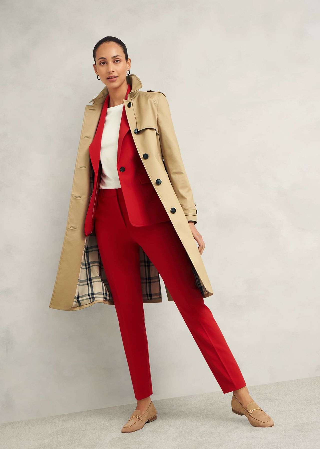 Miley Tapered Trousers, Begonia Red, hi-res