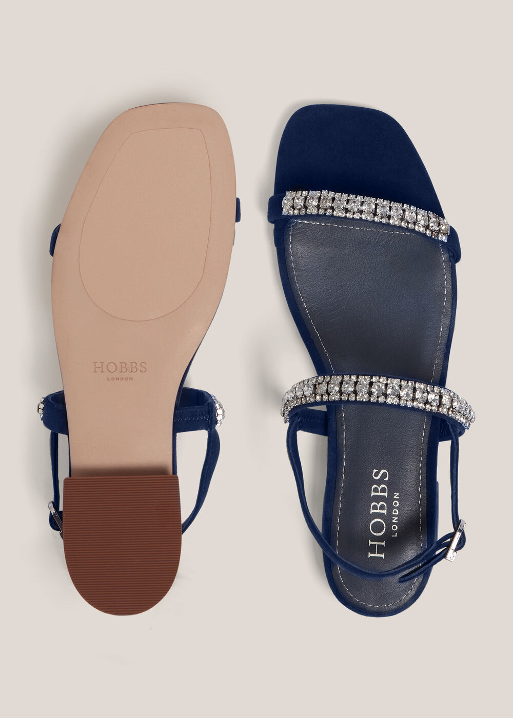 Layla Jewelled Sandals, Midnight Navy, hi-res